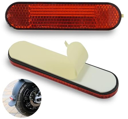 Réflecteurs Arrière de Moto, 2 Pièces Catadioptre Adhésif Rouge, 96 x 24 mm, Réflecteurs Universels pour Vélo, Scooter, Moto Faciles à Installer, Résistants et Sécuritaires, Non Faciles à Tomber