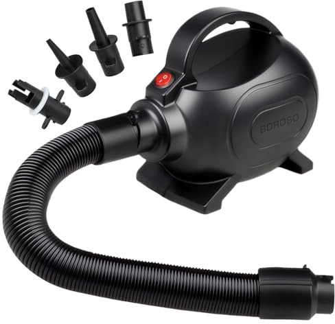 Elektrische Luftpumpe für aufblasbare mit 4 Düsen, 600W 220-240V AC Schnellfüllung tragbare Pumpe für Luft Tumble Track Gymnastik Mat, Kajak, Paddle Boards, Pool Floats