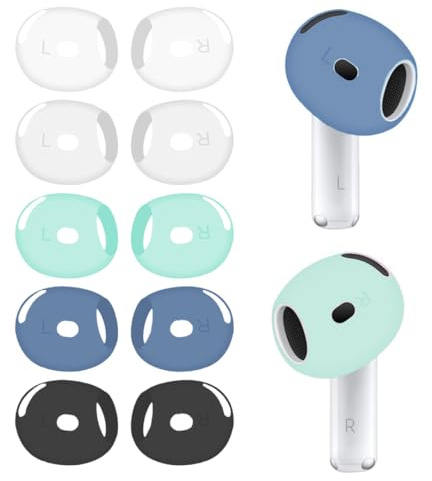 5 Paia Cuscinetti Auricolari di Ricambio per Airpods 4, Accessori Sportivi Ultra Sottili in Morbido Silicone, Copertura per Auricolari AirPod 4a Generazione Adatta Alla