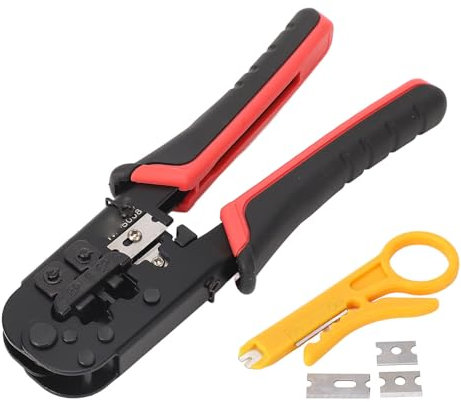 Primiendo alicates Professional RJ Conector Herramienta de cortador de alambre de cártamo Herramienta para el cableado de la computadora de cableado del teléfono por cable de red