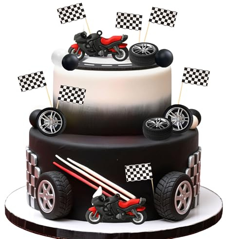 LaVenty Motorrad Tortendeko Dirt Bike Party Kuchen Dekorationen Motorrad Mann Geburtstag für Dirt Bike Babyshower Dekor