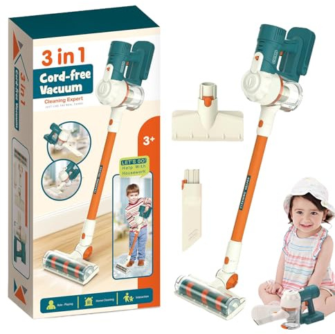 Yongmcxhhj Aspirateur Éducatif Enfant 3-en-1 avec Musique - Jouet D'Imitation sans Piles pour Nettoyer Maison Stimule L'Interaction Parent-Enfant - Utilisé dans Séjour Chambre d'enfant