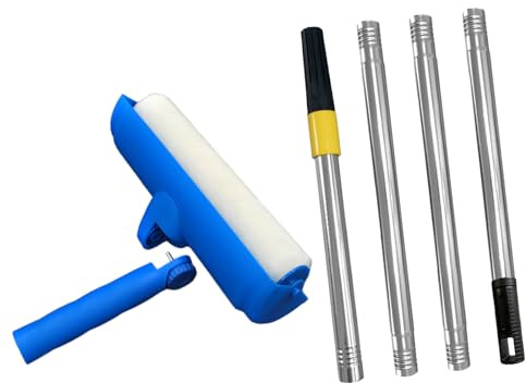 TERNCOEW Rullo per vernice con scudo regolabile, struttura leggera, previene gocciolamenti e schizzi per interni ed esterni, testa regolabile con paraspruzzi