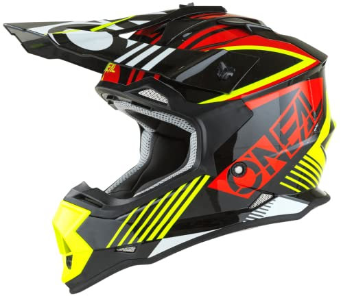 O'NEAL | Casco de Motocross | MX Enduro | Carcasa de ABS, Norma de Seguridad ECE 22.05, Ventilación para una óptima refrigeración | Casco 2SRS Rush V.22 Adulto | Amarillo Neón | Talla L