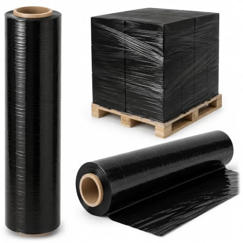 Merrimen robust plastfolierulle för lastpall, för lager eller flytt, svart, 400 mm x 150 m