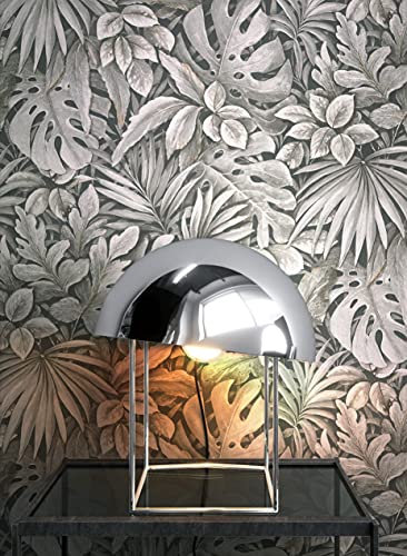 NEWROOM Tapete Schwarz Vliestapete Dschungel - Dschungeltapete Tropisch Grau Blätter Monstera Blätter Floral Urwald inkl. Tapezier-Ratgeber