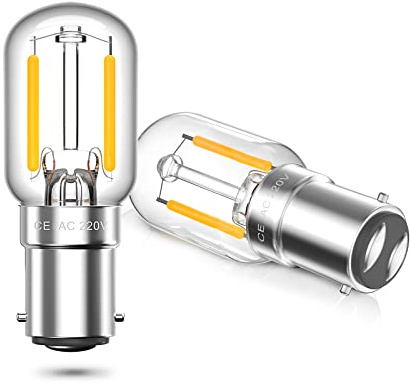DoRight 2W LED Night Light, T22 B15 Small Bayonet Bulb 15W Equivalent Incandescent, Warm White 2700K LED Bulb for Wall Lamp Bedside Light,Non-Dimmable (2 Pack)