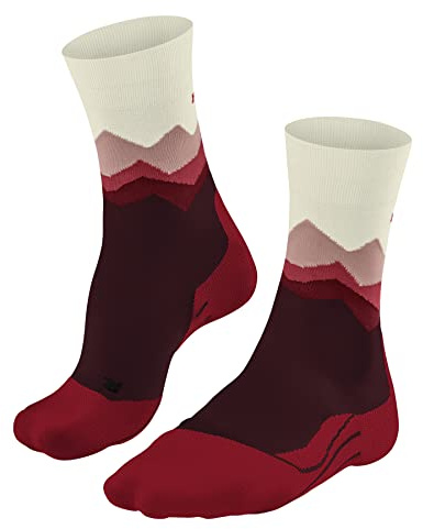 FALKE Damen Wandersocken TK2 Explore Crest W So Wolle Funktionsmaterial antiblasen dick 1 Paar, Rot Merlot 8117, 39-40