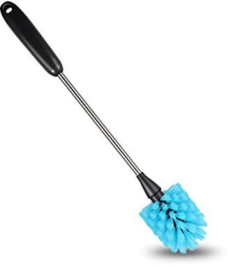 Long Handled Water Bottle Brush - Bottle Cleaning Accessory - Flexible scrubbing brush for water bottles, mugs, food jars, glassware - Dishwasher safe for reuse, 38cm Blue