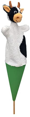 Marioneta de mano de vaca, 56 cm, ideal para teatro de marionetas y juegos de rol, para niños y niñas