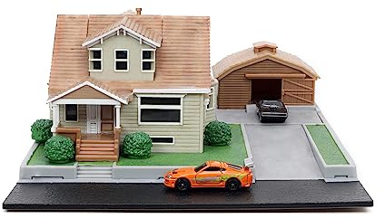 Jada-Casa Garaje de Toretto Fast & Furious, Playset Diorama, Incluye Dos Nano Vehículos, Coleccionismo (253203081)