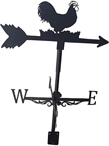 Veleta con Forma de Gallo para Montaje en Techo, estacas Decorativas de Metal para Veleta, 3 Estilos