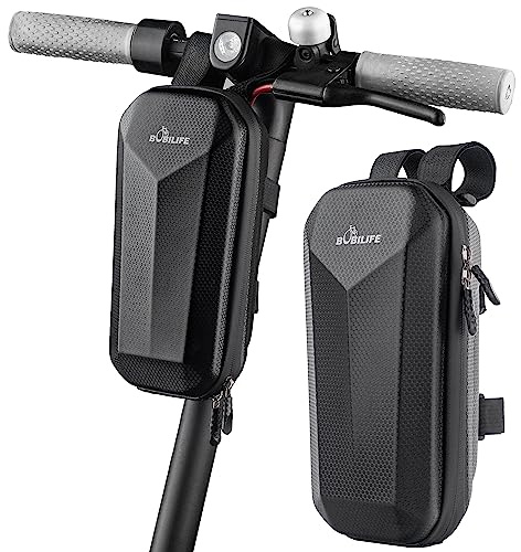 BOBILIFE Bolsa para manillar de bicicleta y scooter, bolsa colgante para barra delantera, impermeable, bolsa de almacenamiento rígida de EVA, compatible con todo tipo de scooters, bicicletas de