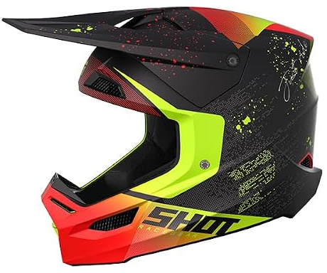 SHOT RACE GEAR Casque Motocross Furious Matrix Red Matt – Casque Moto Tout-Terrain Homologué ECE 22.06 – Ultra Léger 1300 g – Ventilation Optimisée – Intériérieur Lavable – Fermeture Double D