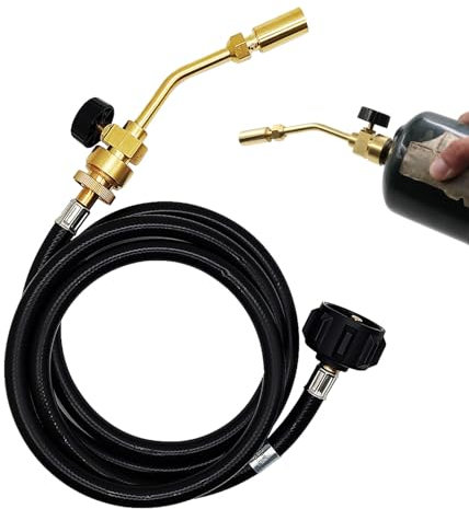 CENRF Testa della torcia con tubo,Torcia a saldare con tubo, piccola torcia con tubo della torcia, controllo della fiamma regolabile, torcia a saldare in massiccio, torcia a fiamma a per
