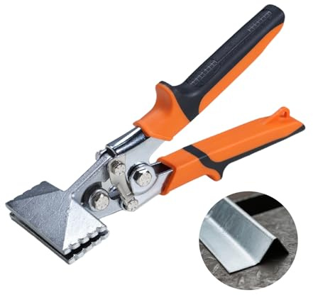 Jerax tools 3 inch Sheet Metal Hand Seamer Professional Design with Ergonomic Grip Handle, Straight Jaw Metal Bending Pliers, Ideal for HVAC Projects