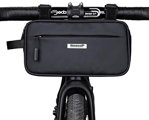 ENJOHOS Wasserdichte Vordere Fahrradlenkertasche Rahmentasche Oberrohrtasche Abnehmbarer Schultergurt-Körbchen für MTB-Fahrrad und Radfahren (Schwarz)