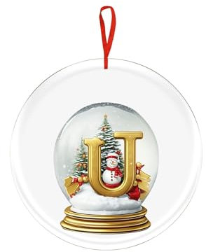 Buchstabe Gelb Kristallkugel Acryl Auto Ornament Weihnachtsbaum AnhäNger Wohndekoration Weihnachtsbaumschmuck Christbaumschmuck