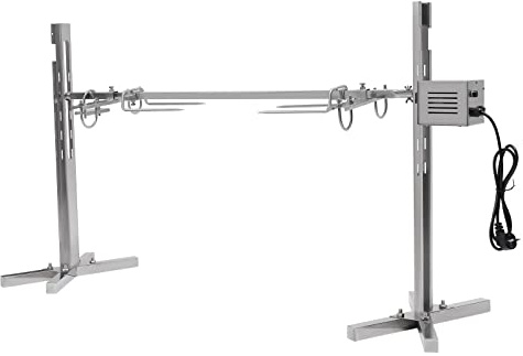 ACROSSPART 30kg BBQ Spanferkelgrill Schaschlikgrill mit Motor Höhenverstellbar Elektrischer Edelstahl Grill Spanferkel Grill für Lagerfeuer Camping und Garten Rotisserie