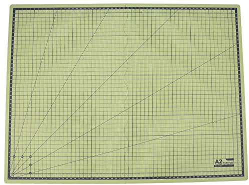 Portable Folding A2 Self Healing Cutting Mat with Grid Lines for Paper Leather Fabric Crafts Carving, Safety Non Slip Design, Outstanding for Cutting Writing Drawing Engraving, (Matcha Green)