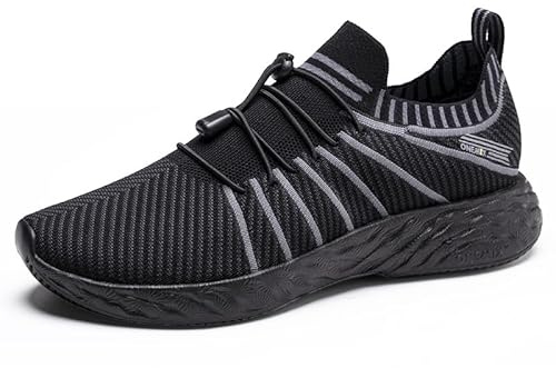 ONEMIX Zapatillas de correr ultraligeras e impermeables con malla transpirable para entrenamiento en días lluviosos y actividades al aire libre, Negro -, 44 EU