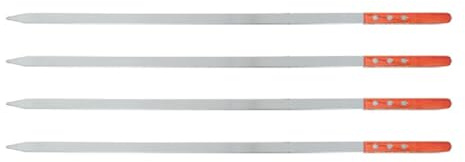 SUPVOX 4 piezas Brochetas de Barbacoa Acero Inoxidable con Mango de Madera de Resistentes al Reutilizables para Asados y Pinchos Reuniones y Exteriores