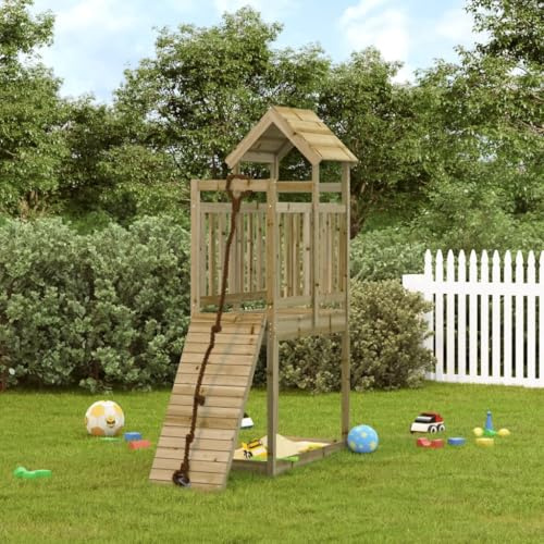 Générique Maisonnette de Jeu avec Mur d'escalade Bois de pin imprégné,Jeux & Jouets, Jeux de Plein air, Aires de Jeux, Brun (Poids 39.07KG)