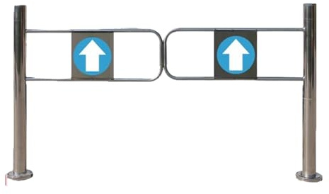 Puerta oscilante de metal para peatones, puerta de seguridad con resorte para supermercados y almacenes, dispositivo de entrada/salida de acero inoxidable