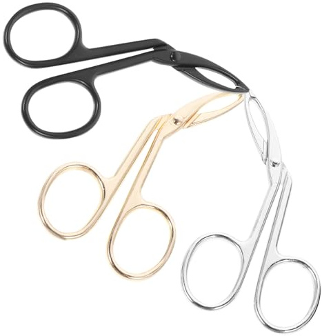 LRXIYODE Set da 3 Pinzette per Sopracciglia in Acciaio Inox Punta Obliqua e Forbici per Modellare Sopracciglia e Peli del Viso Strumenti Portatili per Trucco Indicati per Adulti