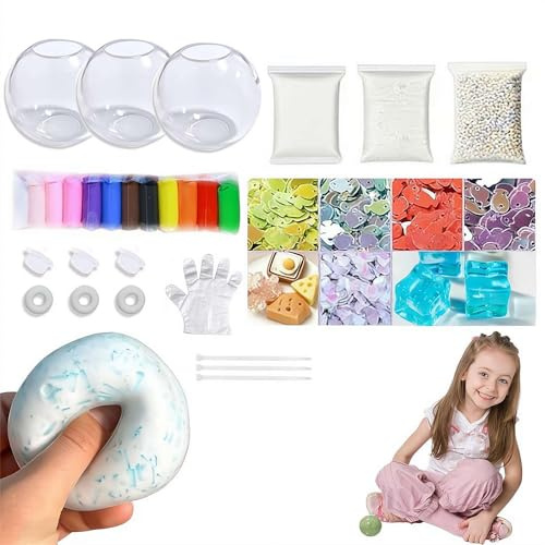 Kit fai da te per creare palline antistress – Crea le tue palline antistress con pelli vuote, riempitivi e strumenti completi per adulti e bambini per alleviare l'ansia