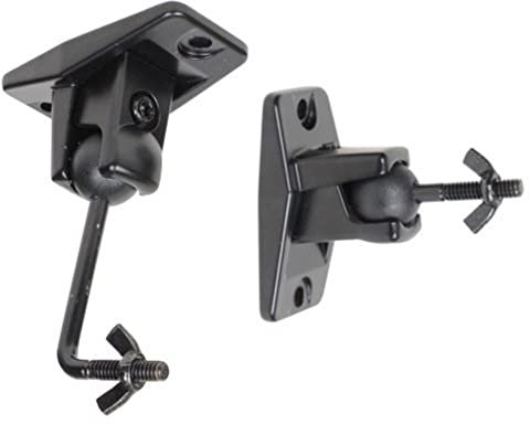 VideoSecu Staffa di montaggio per altoparlante satellitare universale per parete e soffitto, adatta per buco della serratura e foro filettato con filettatura 1/4 20 fili, 4 mm e 5 mm 1ST VideoSecu