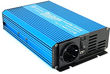 SOLARTRONICS TS300 Spannungswandler 12V auf 230V, Wechselrichter 300-600 Watt Spitzenleistung, Reiner Sinus Inverter mit Schuko-& USB Anschluss