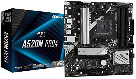 ASRock A520M Pro4, AMD A520 Mainboard - Sockel AM4, 90-MXBDU0-A0UAYZ
