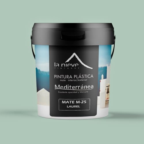Pintura plástica mate M-25 interior/exterior (4 Litros, Laurel)
