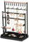 Portagioie, Espositore per Gioielli, Porta Collane e Orecchini, con Vassoio in Velluto, Portacollana & Porta Orecchini, per Gioielli Per Orecchini per Collane, Anelli, Bracciali, Orologi, Nero