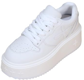 Baskets De Mode Blanches Pour Femmes Talons Confort 6CM Augmentation De La Hauteur Baskets À Plateforme Chaussures De Sport À Talons Hauts (Color : White, Size : 39)