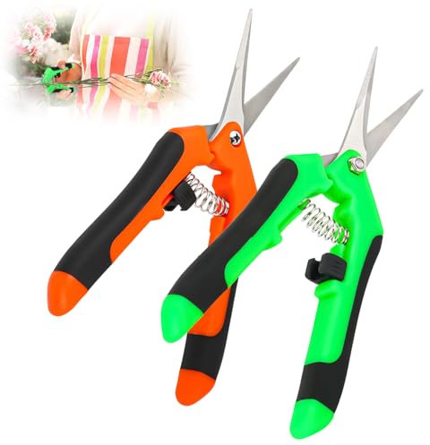 Sécateur de Jardin,2 Pièces Sécateurs à Main Professionnels, Cisailles à Haies,Cisaille de Jardin,Sécateur pour Bonsai Fleurs Roses Plantes Fruits