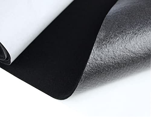 Feltro di feltro al metro, spessore 3,5 mm, autoadesivo (nero, 200 x 100 cm)