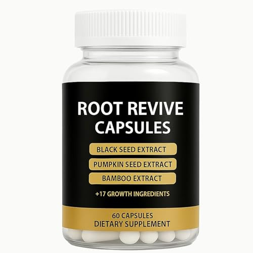 Root Revive Capsules - Hair Growth Capsules for Black Women, With Black Seed Extract, Biotin, Bamboo Extract and Saw Palmetto, Support New Hair Growth, Nourish & Strengthen Hair Strands, 60 Ct