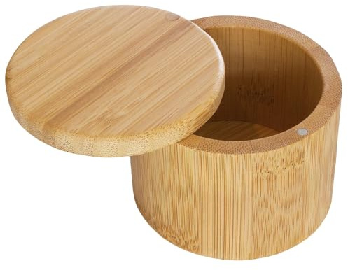Totally Bamboo Salt Cellar with Swivel Lid – Bamboo Spice Box Storage Container for Kitchen Countertop with Magnetic Closure – Ideal for Sea Salt, Spices and Herbs