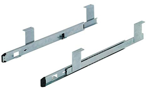 Gedotec Rieles de extracción de teclado PC Guía de bolas 410 mm Riel de cajón Extracción parcial Montaje lateral | Capacidad de carga del cajón del teclado 25 kg | Acero galvanizado | 1 par