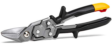 ToughBuilt – Left Cut Aviation Snips, High-Precision Cutting with One-Handed Lock Operation for Sheet Metal, Roofing & HVAC Work (TB-H4-60-L)