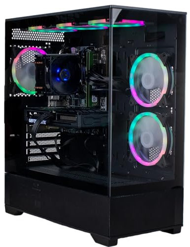 XUM Vista Prebuilt Gaming PC: Intel i5-10400F, NVIDIA GeForce RTX 3060 12GB, 32GB DDR4 RAM, 500GB NVMe SSD + 1TB HDD, 700W PSU, aRGB Lighting, WiFi, Windows 11 Home, VR Ready Gaming Computer