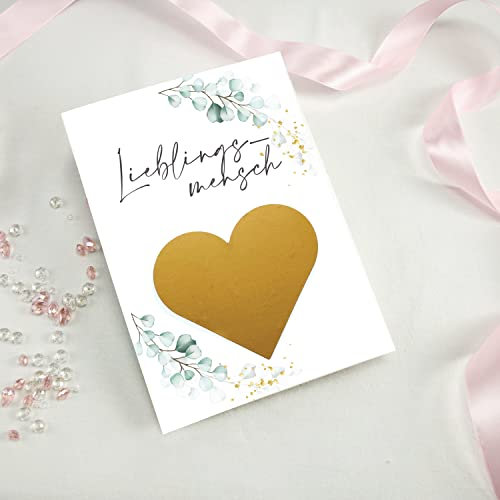 6 Rubbelkarten zum selber beschriften - Gutschein blanco - Rubbellos Lieblingsmensch für eigenen Text Geschenke Geschenkideen als Geschenk Gutschein zum Geburtstag