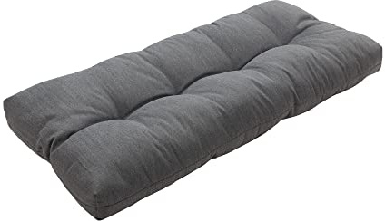 Magpie Fabrics Indoor Outdoor Bench Cushion 45x18, Non-Slip Tufted Water Resistant Long Seat Pads, Patio Loveseat Cushion for Window, Garden, Swing, Settee - Dark Gray