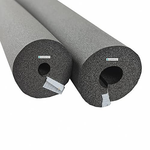 Aislamiento de tubería de caucho autoadhesivo 2 m de varilla calentador sanitario gris (SCP-SKH18-11)