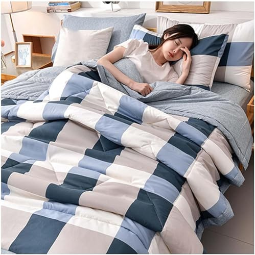 Uyeoco Couette d'été Fine et légère, 100% Coton Naturel, Doux et Respirant, Hypoallergénique (K, 180x200cm)