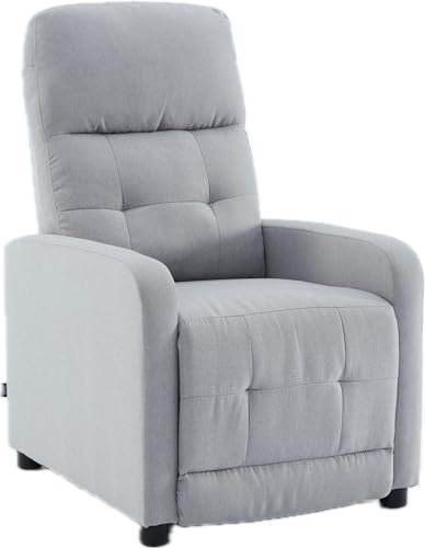 ASTAN HOGAR Sillón Relax con Reclinación Manual, Tapizado en Tela, Modelo Yum AH-AR31000GR, Gris
