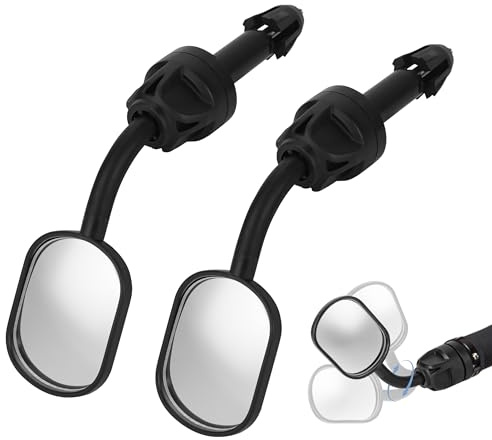Bike Mirror Handlebar Mount,Bike Bar End Mirror, HD Convex Bicycle Rearview Mirror with Adjustable Viewing Angle (2)