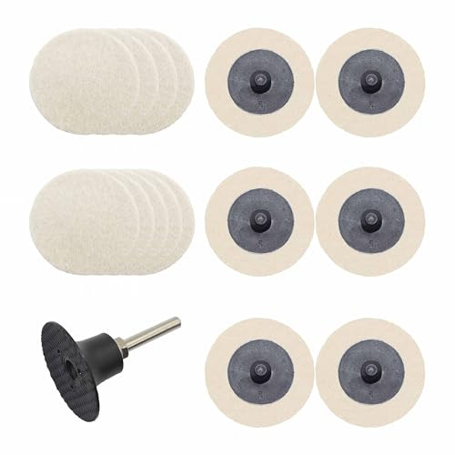 Merryland 15 St Polerskivor Av Ullfilt 50 mm Med 6,35 mm Runt Skaft | 50mm Rakslipmaskin, Polerhjul Ullfil, Ullfiltpoleringsskivor Poleringsslipskivan Metall Stål Rostfritt Stål Järn, DGTAB15C1